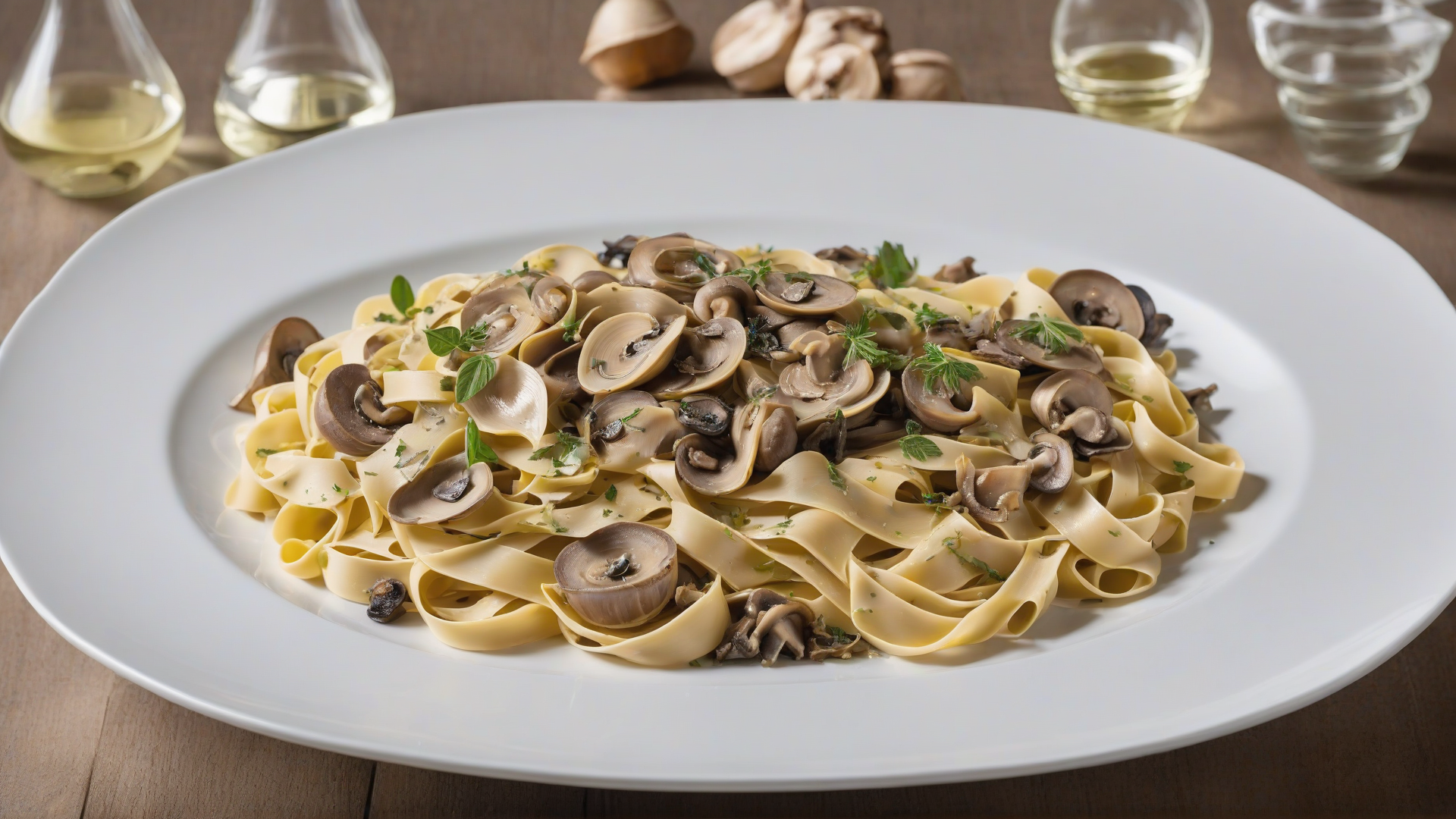 funghi porcini con tagliatelle